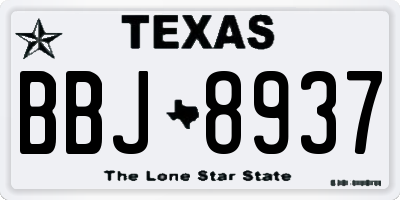 TX license plate BBJ8937