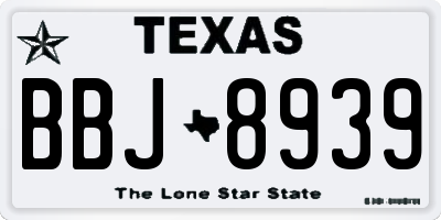 TX license plate BBJ8939