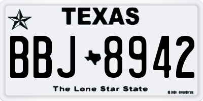 TX license plate BBJ8942