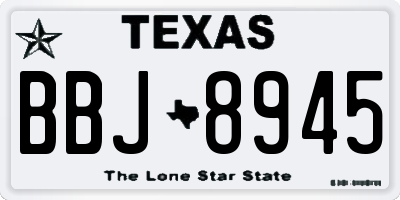 TX license plate BBJ8945