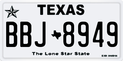 TX license plate BBJ8949