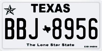 TX license plate BBJ8956