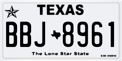 TX license plate BBJ8961