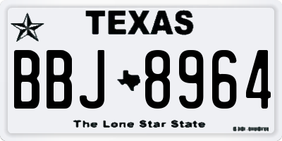 TX license plate BBJ8964