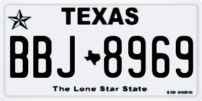 TX license plate BBJ8969