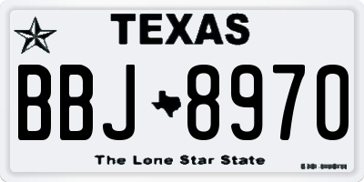 TX license plate BBJ8970