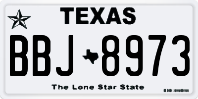 TX license plate BBJ8973