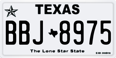 TX license plate BBJ8975