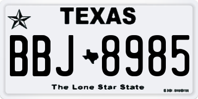 TX license plate BBJ8985