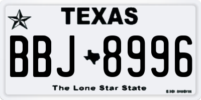 TX license plate BBJ8996
