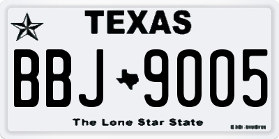 TX license plate BBJ9005