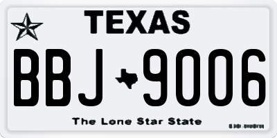 TX license plate BBJ9006