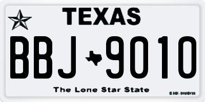TX license plate BBJ9010