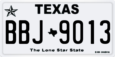 TX license plate BBJ9013