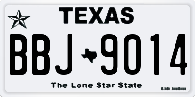 TX license plate BBJ9014
