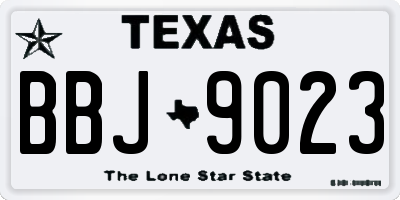 TX license plate BBJ9023