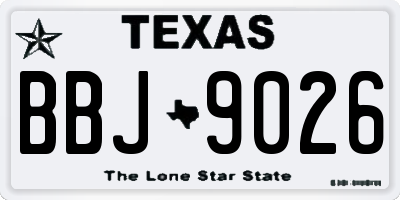 TX license plate BBJ9026