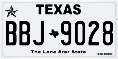 TX license plate BBJ9028
