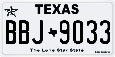 TX license plate BBJ9033