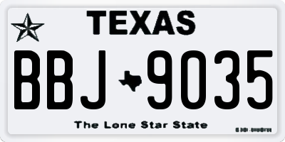 TX license plate BBJ9035