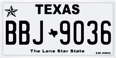 TX license plate BBJ9036