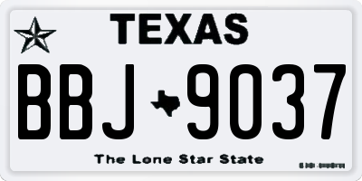 TX license plate BBJ9037