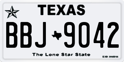 TX license plate BBJ9042