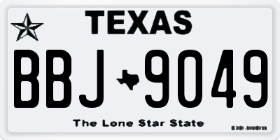 TX license plate BBJ9049