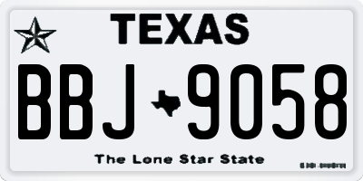 TX license plate BBJ9058