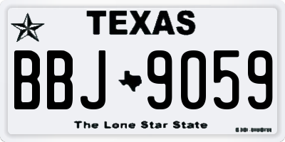 TX license plate BBJ9059