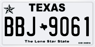 TX license plate BBJ9061