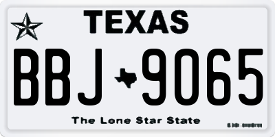 TX license plate BBJ9065