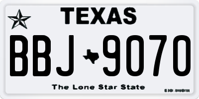 TX license plate BBJ9070