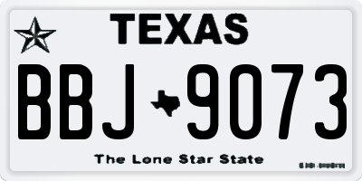 TX license plate BBJ9073