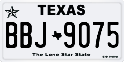 TX license plate BBJ9075