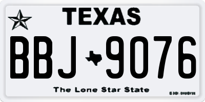 TX license plate BBJ9076