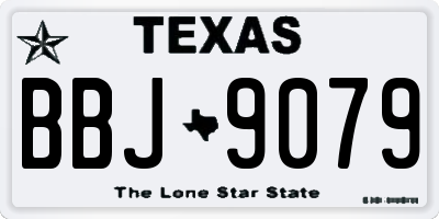 TX license plate BBJ9079