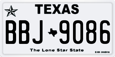 TX license plate BBJ9086