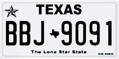 TX license plate BBJ9091