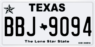 TX license plate BBJ9094