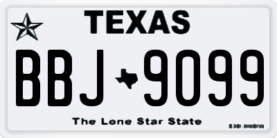 TX license plate BBJ9099