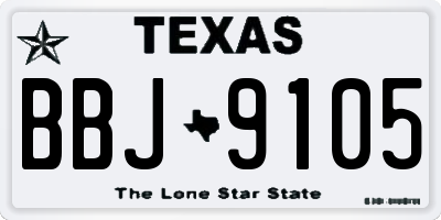 TX license plate BBJ9105