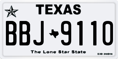 TX license plate BBJ9110