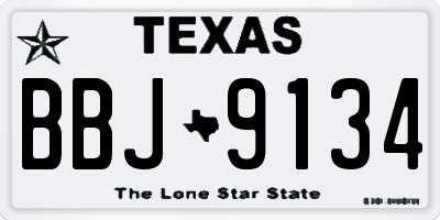 TX license plate BBJ9134