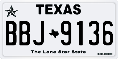 TX license plate BBJ9136