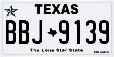 TX license plate BBJ9139