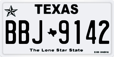 TX license plate BBJ9142