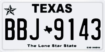 TX license plate BBJ9143