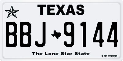 TX license plate BBJ9144