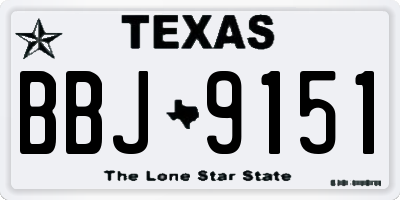 TX license plate BBJ9151